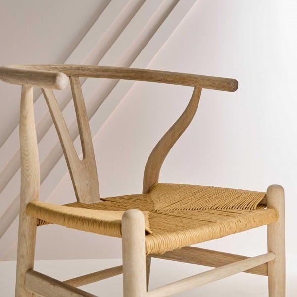 Calicosy Lot de 2 Chaises en chêne blanchie et cannage - Oslo  