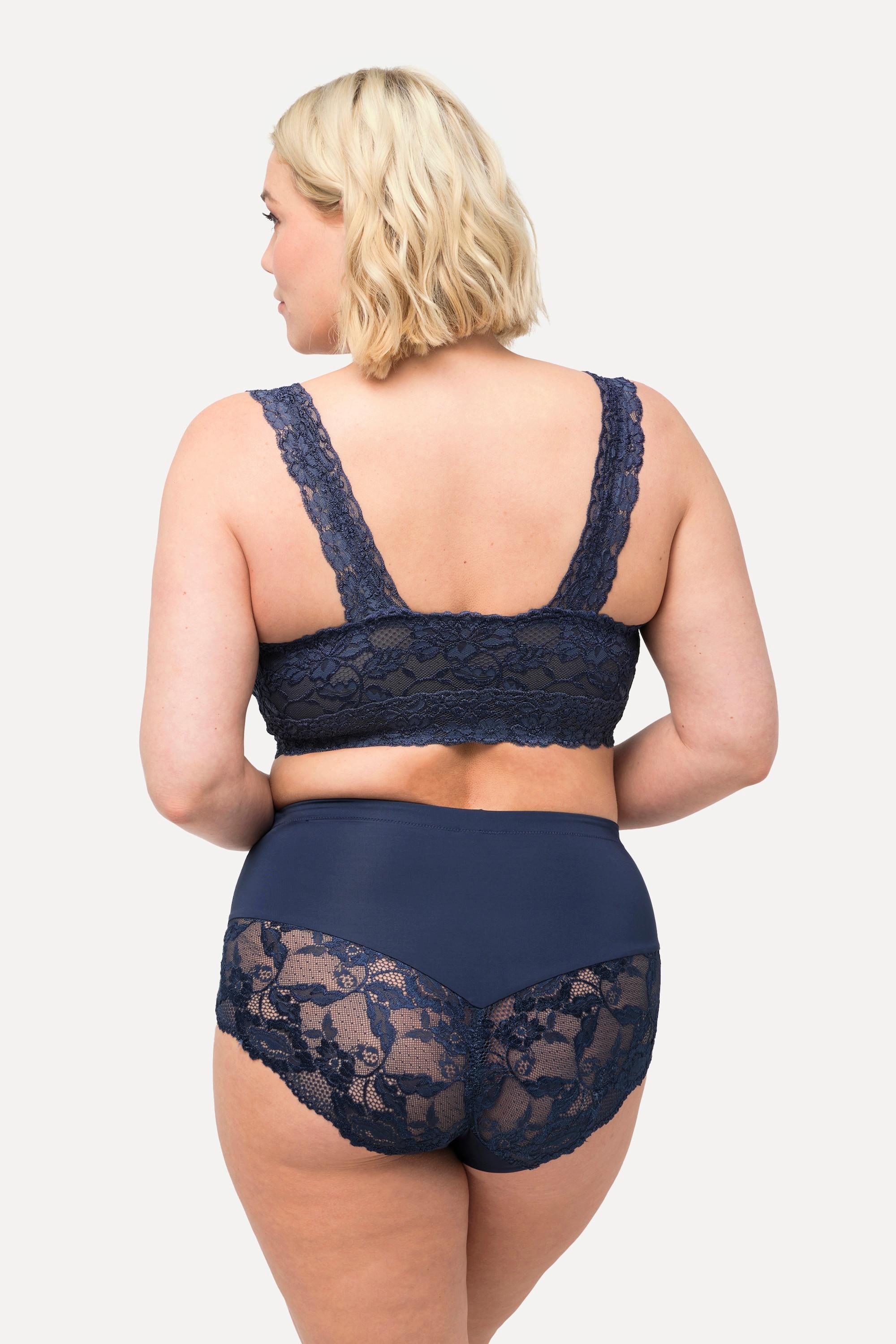 Ulla Popken  Bralette, Spitze, Reißverschluss, ohne Bügel 