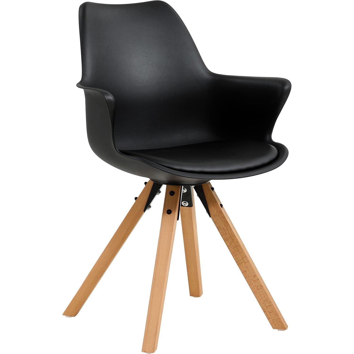 mutoni Chaise de salle à manger avec accoudoirs Glebstor noir (lot de 2)  