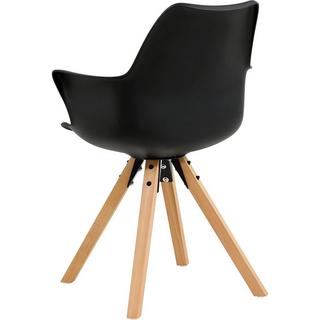 mutoni Chaise de salle à manger avec accoudoirs Glebstor noir (lot de 2)  