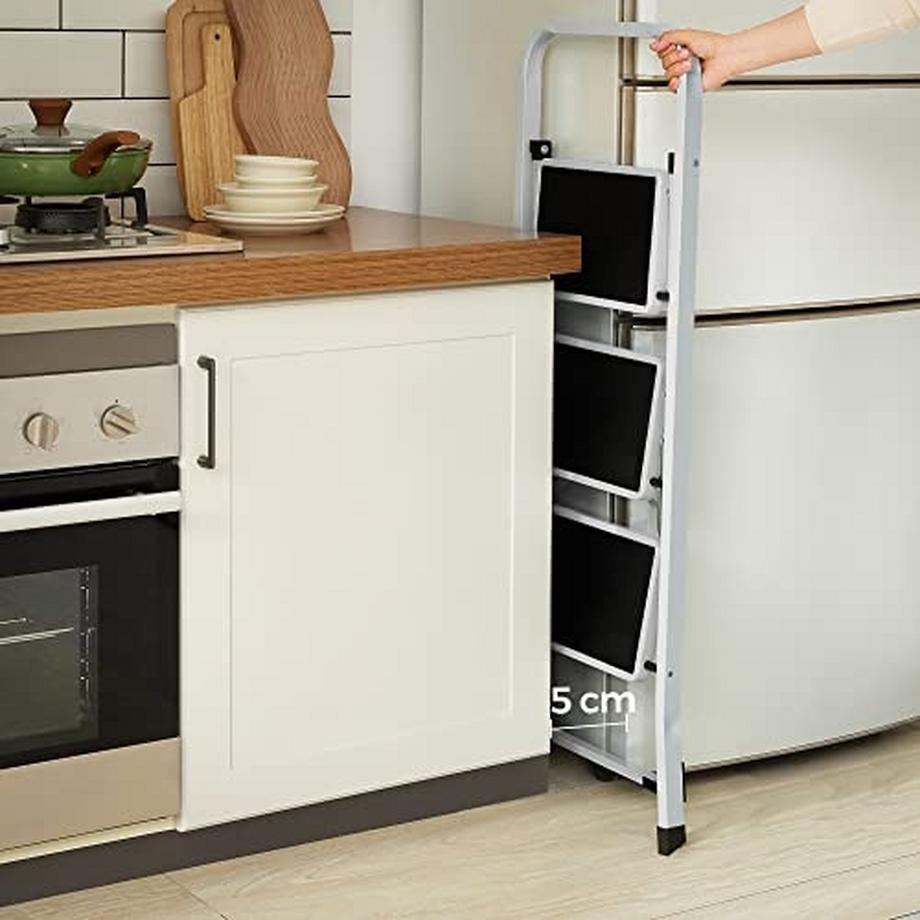 Pricenet  Escabeau certifié de 150 kg avec main courante et antidérapant 