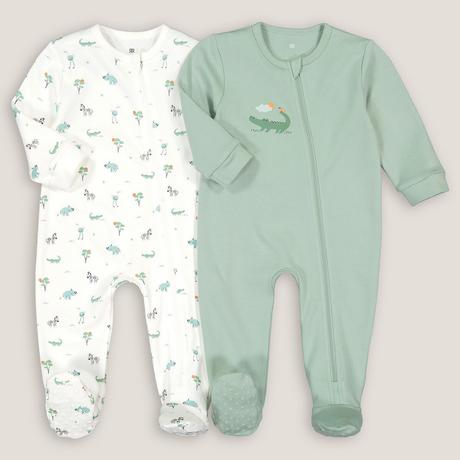 La Redoute Collections  Lot de 2 pyjamas 1 pièce en coton 