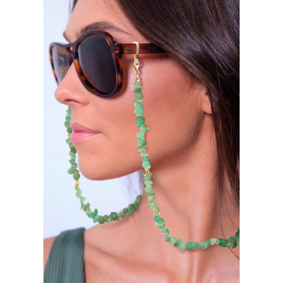 Elli  Schmuckzubehör Brillenkette Aventurin Beads 925 Silber 