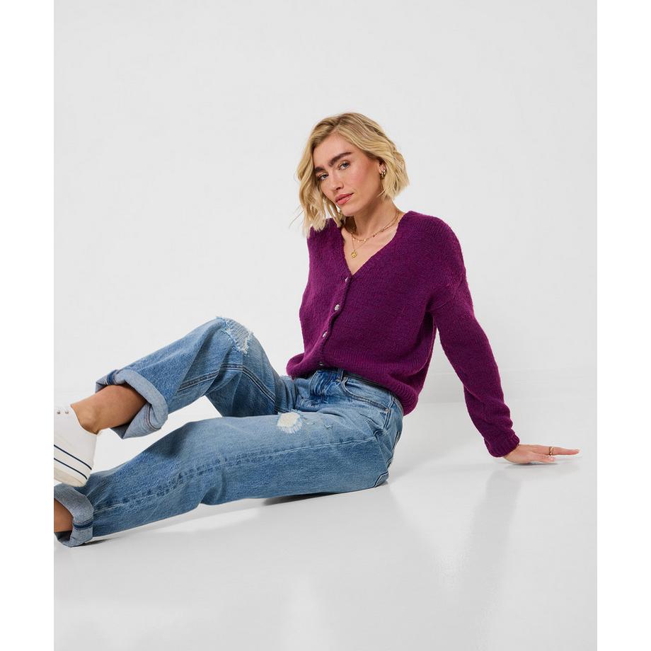 Joe Browns Langarm V-Ausschnitt Strickjacke mit Knopfleiste  