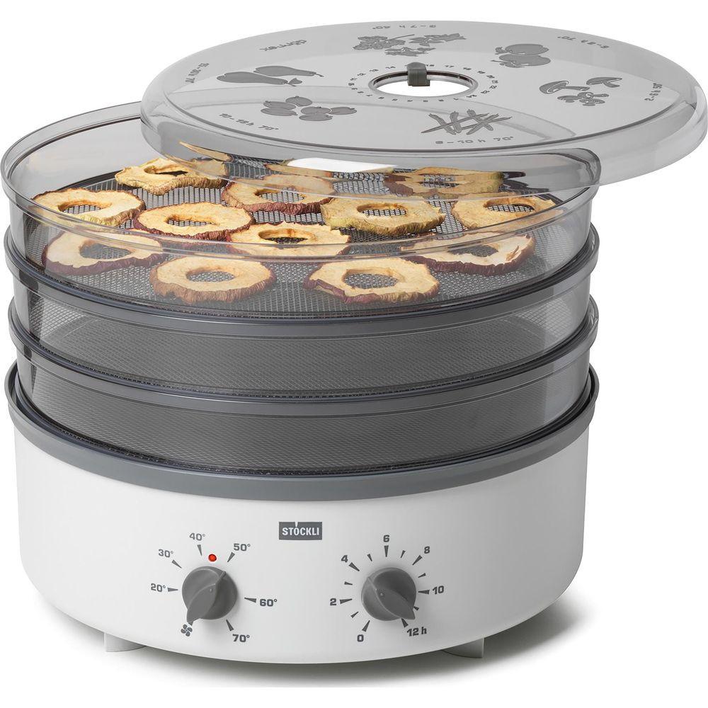 Stöckli Grauer Dörrex Dörrautomat 3 Roste aus Edelstahl 230V, mit Timer 33,5 cm - Stöckli  