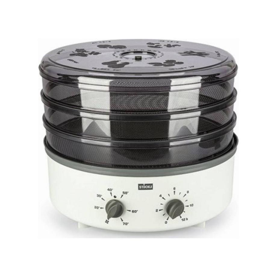 Stöckli Grauer Dörrex Dörrautomat 3 Roste aus Edelstahl 230V, mit Timer 33,5 cm - Stöckli  