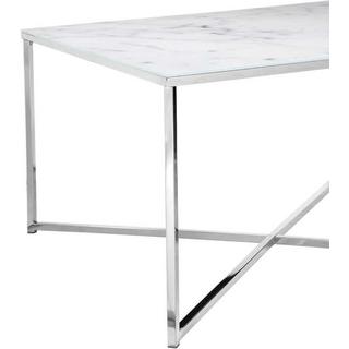 mutoni Table basse marbre blanc chrome 80x80  