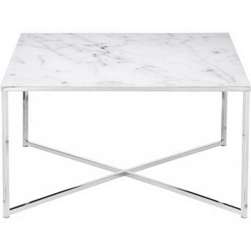 Table basse marbre blanc chrome 80x80
