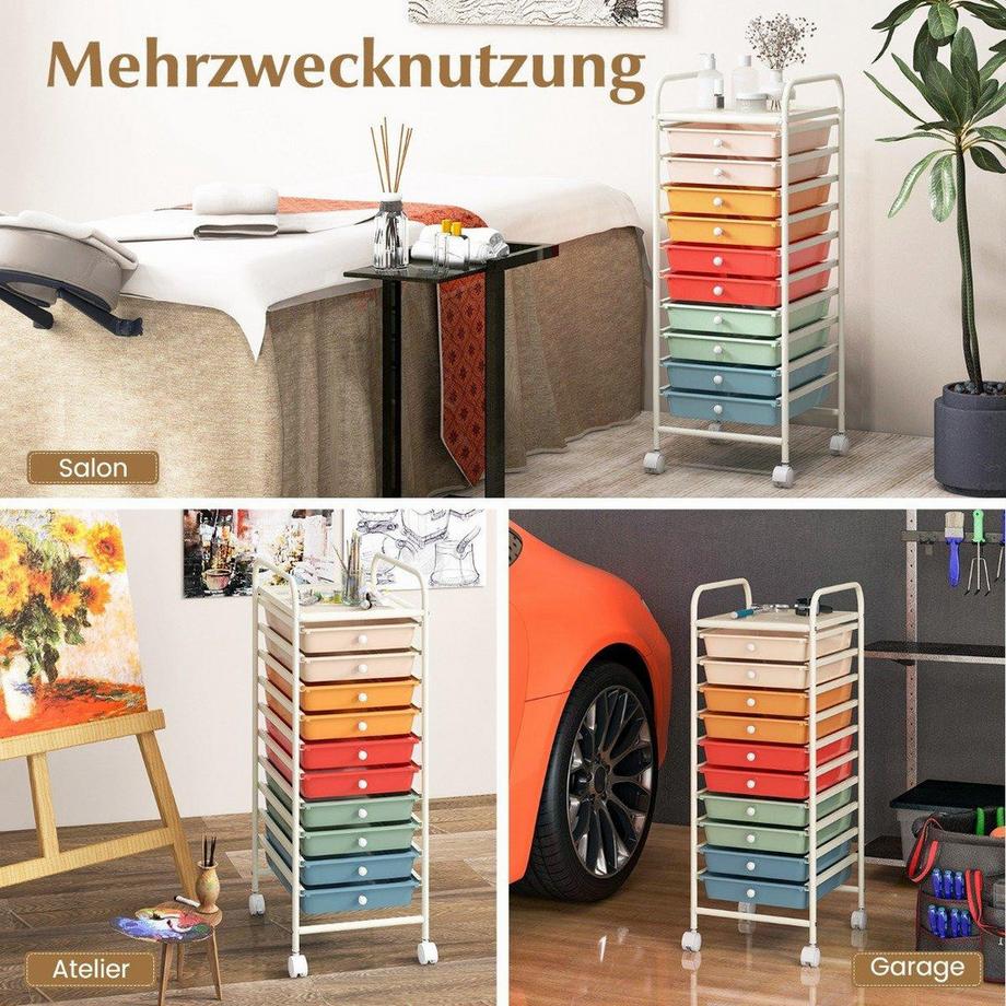 Northix Chariot de rangement avec 10 tiroirs  