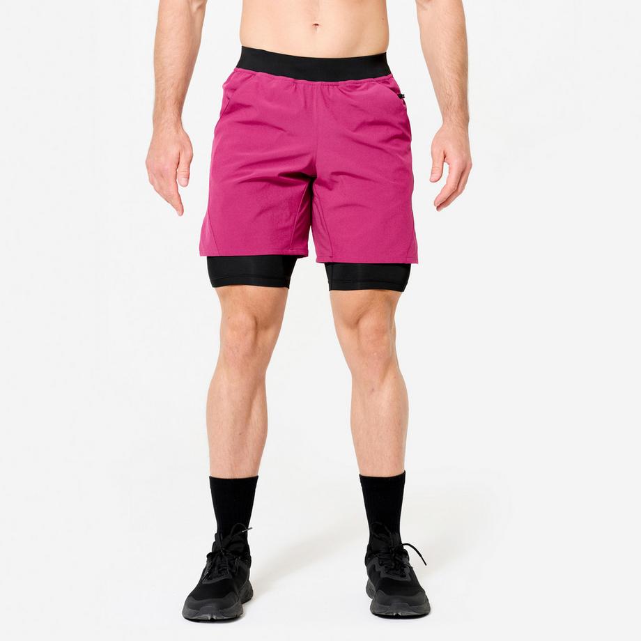 DOMYOS  Shorts uomo 2-in-1 traspiranti 