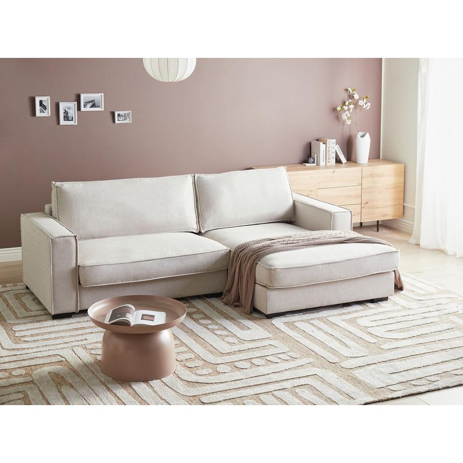 Beliani Linksseitiges Ecksofa aus Stoff Minimalistisch RENDERS  