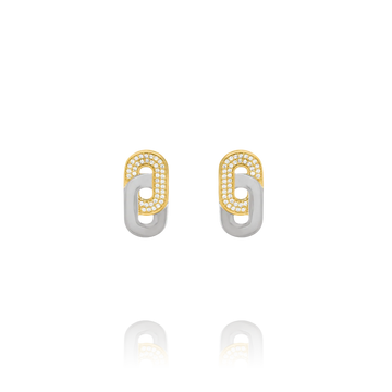 STYLES-Ohrring aus zweifarbigem Silber und Zirkonoxid