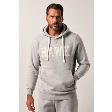 Maglia con cappuccio, stampa sul petto e tasca a marsupio, fino alla tg. 8XL