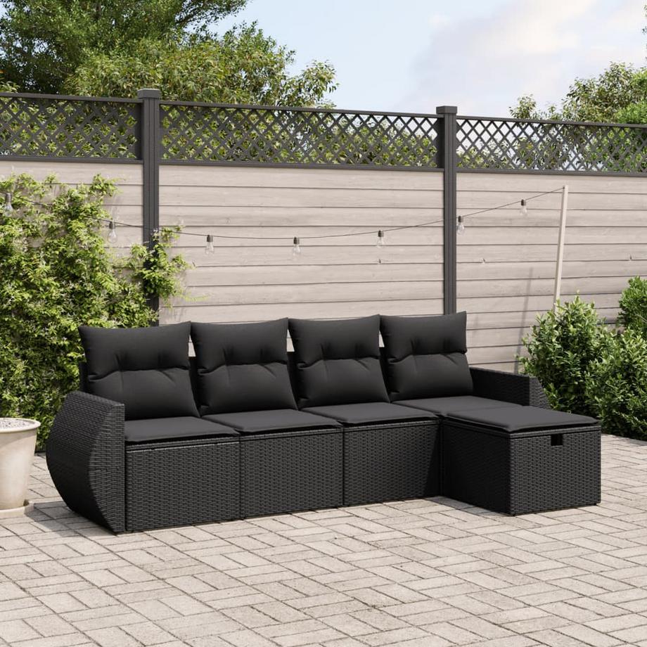 VidaXL set divano da giardino Polirattan  