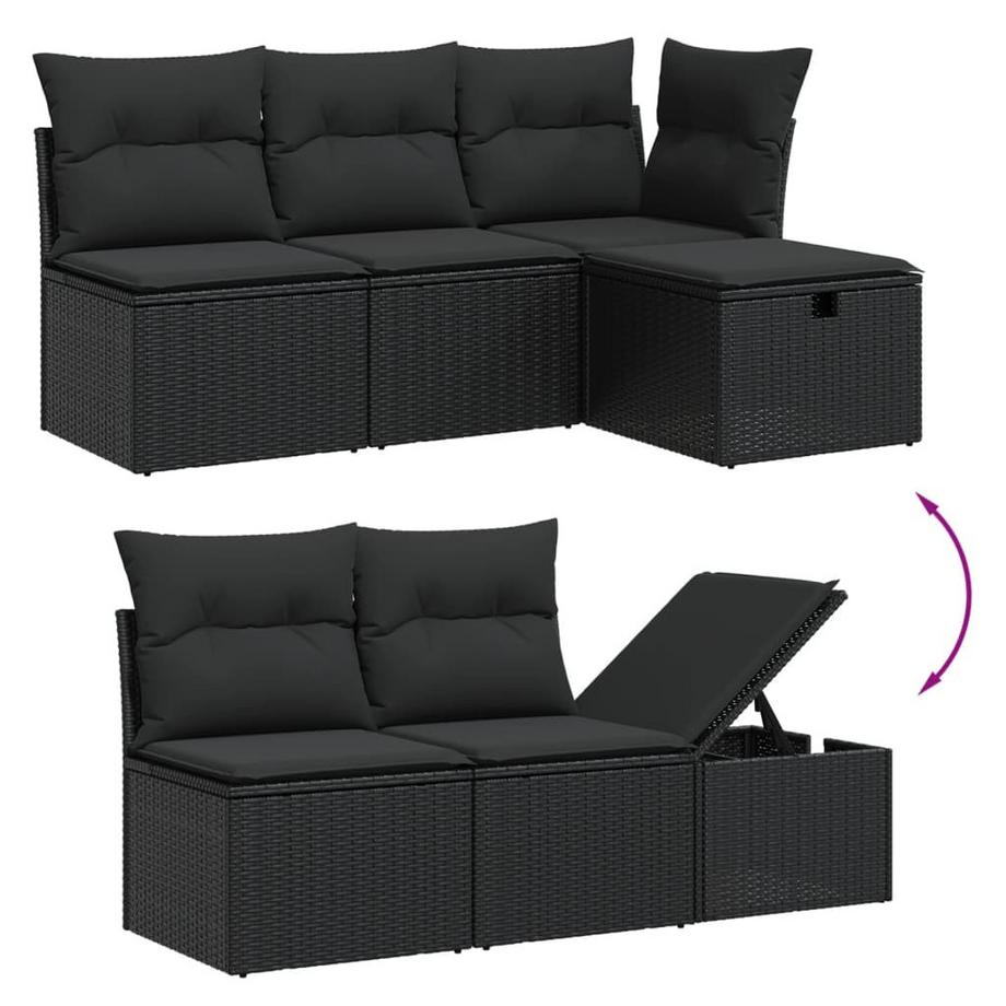 VidaXL set divano da giardino Polirattan  