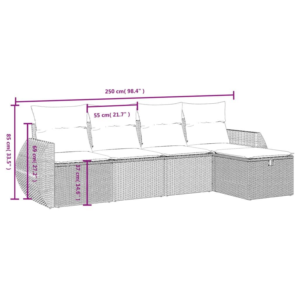 VidaXL Ensemble de canapés de jardin rotin synthétique  