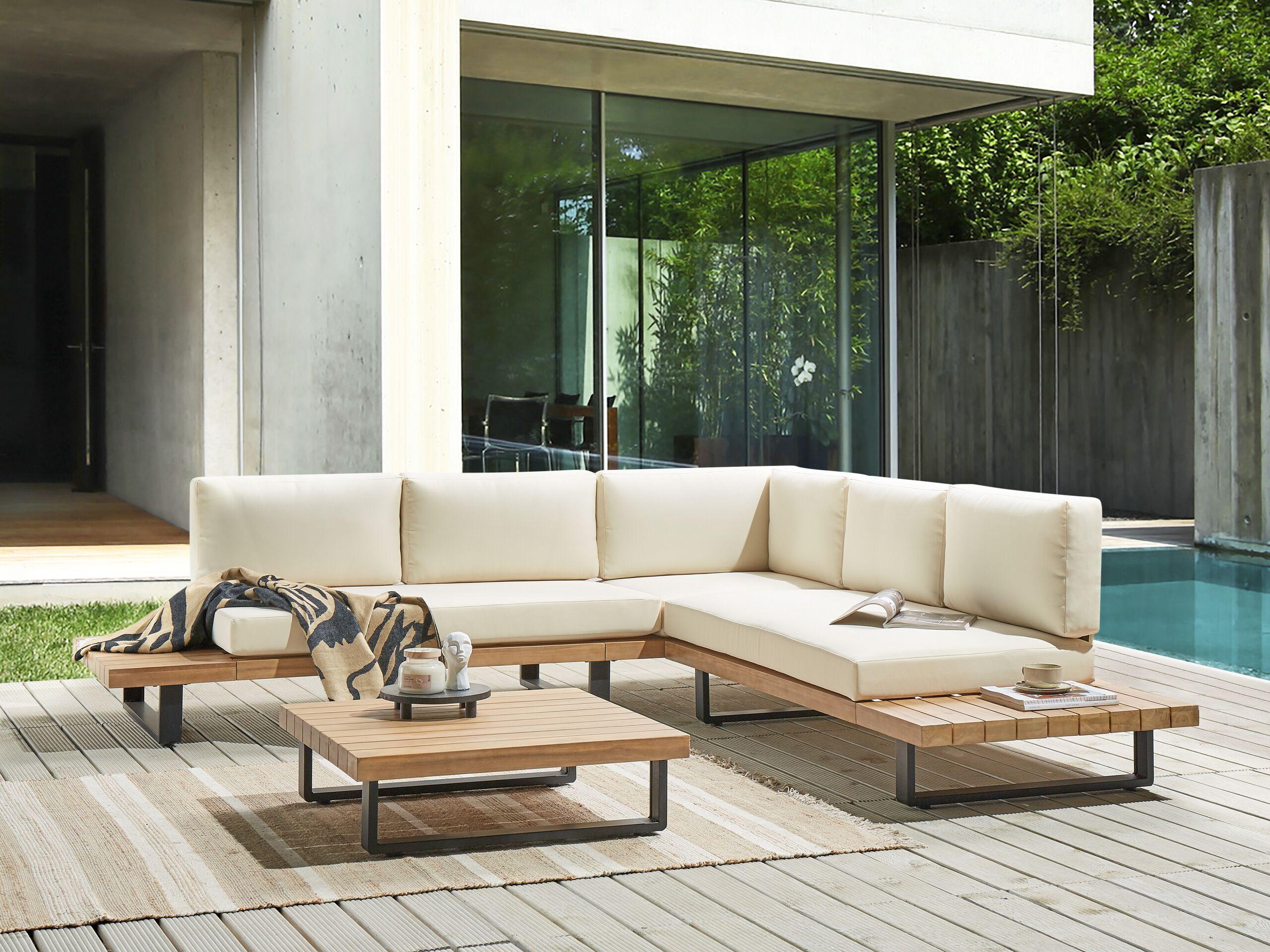 Beliani Set lounge pour jardin en Bois d'acacia certifié FSC® Industriel MYKONOS  