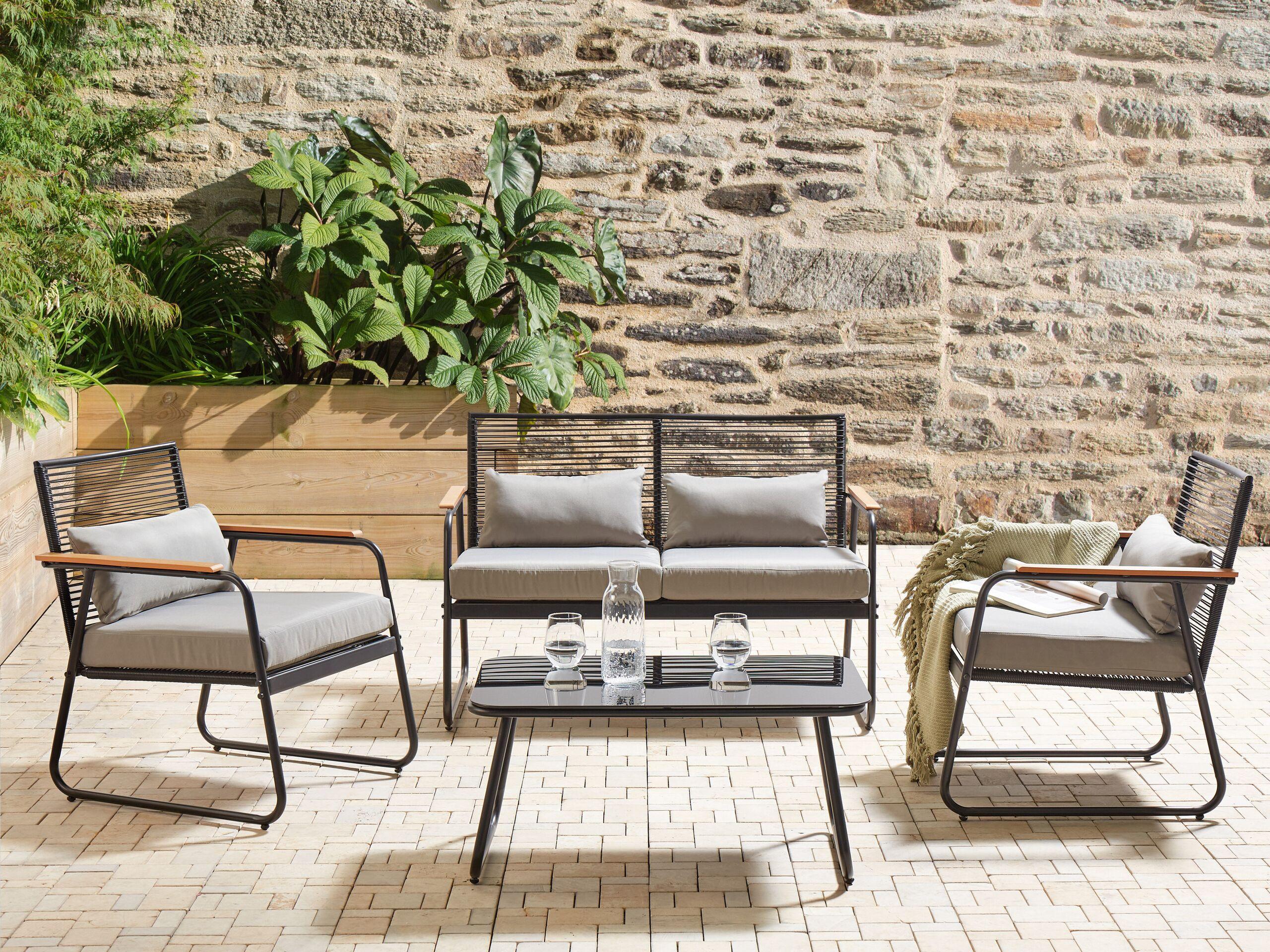Beliani Set lounge pour jardin en Acier Moderne POMONTE  