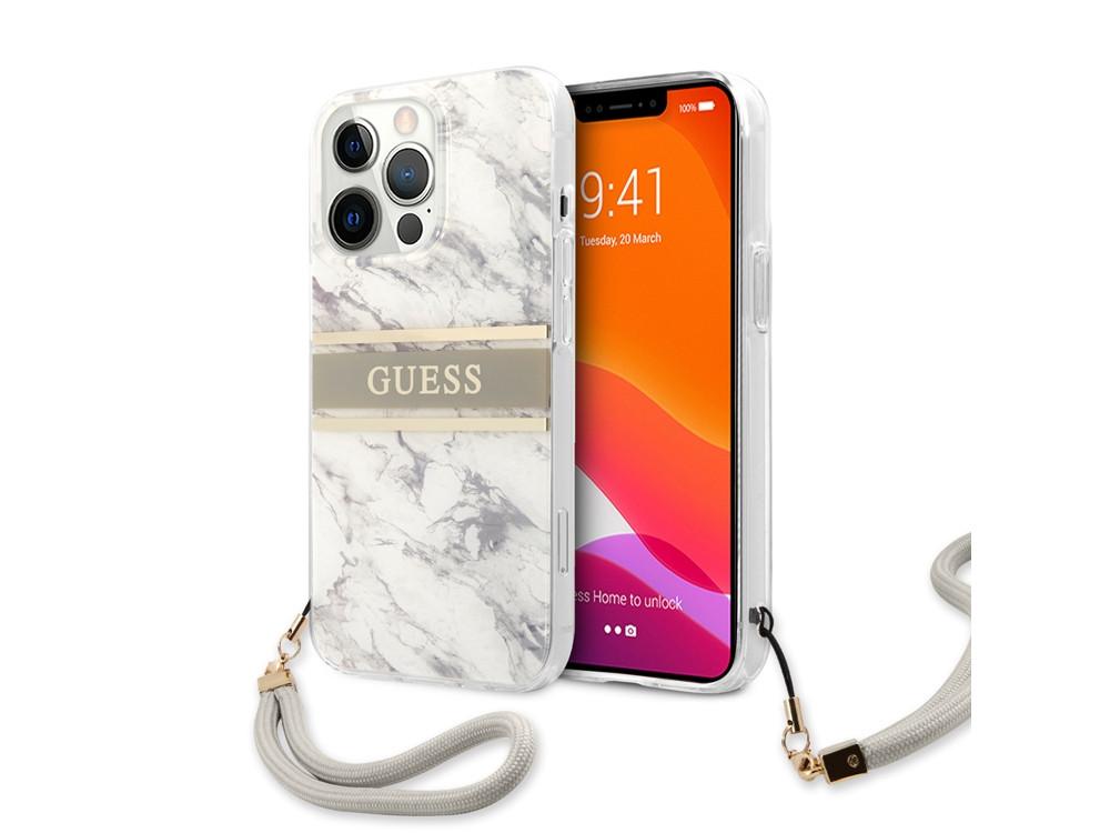 GUESS  Hülle Apple iPhone 13 Pro Marble Strap 