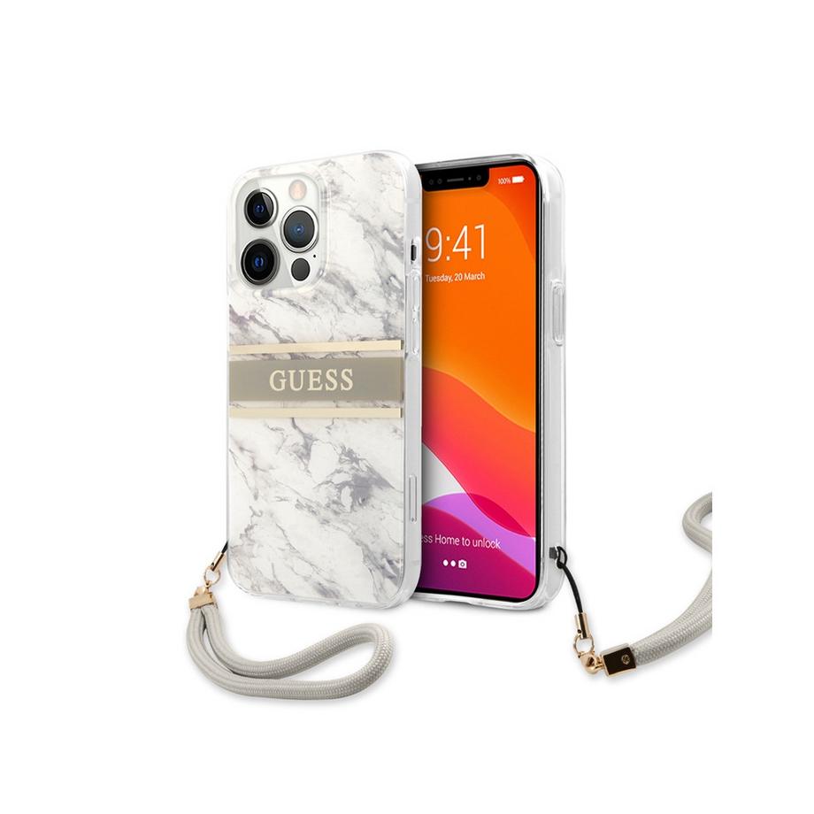 GUESS  Cover per iPhone 13 Pro Marble Strap 