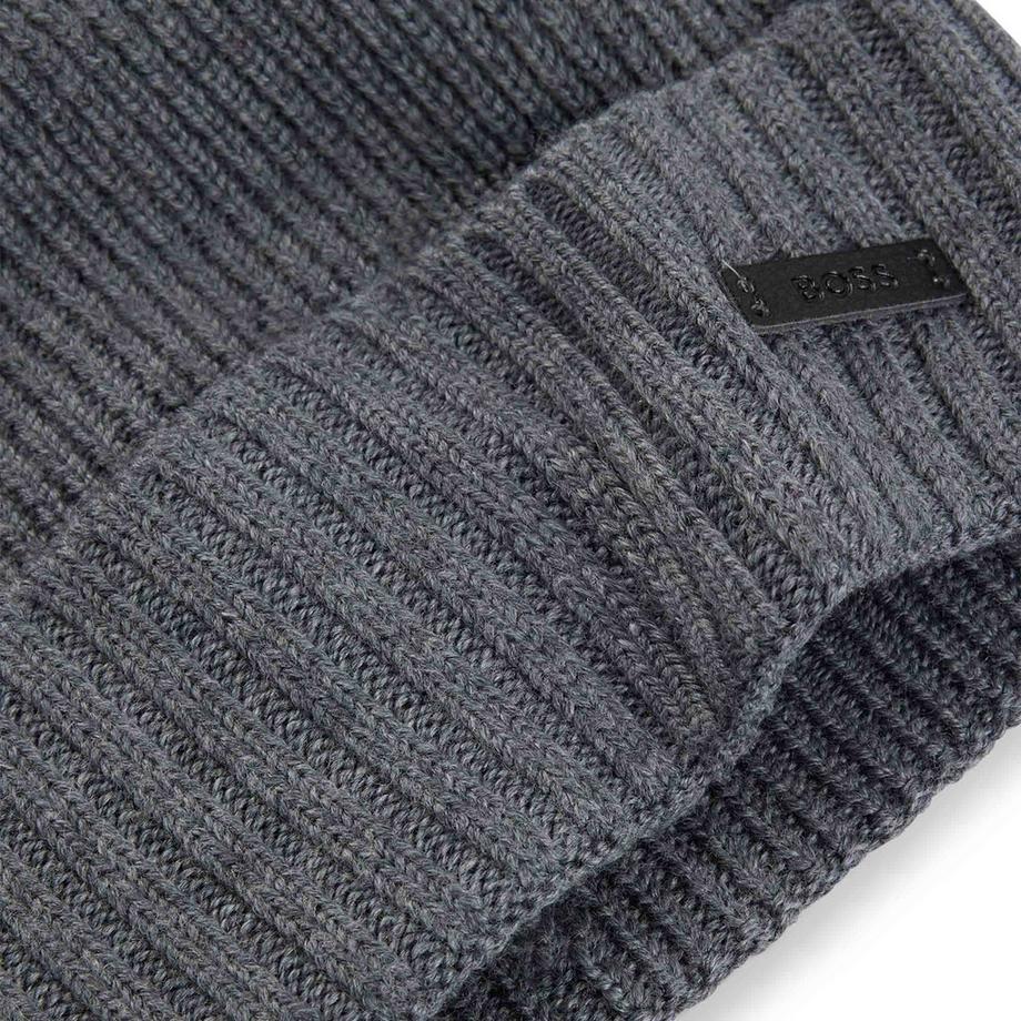 BOSS BLACK Fati Berretto in Maglia a Coste  