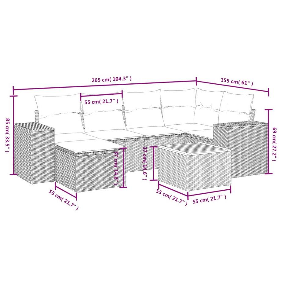 VidaXL Garten sofagarnitur poly-rattan  
