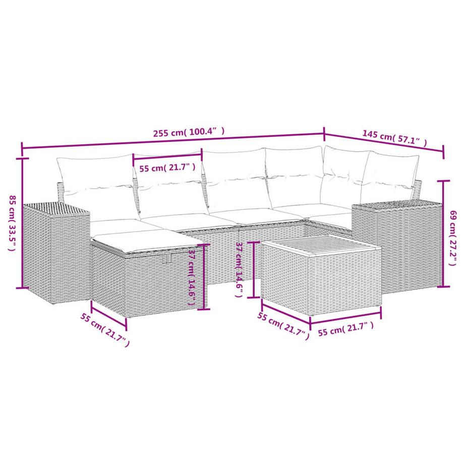 VidaXL Garten sofagarnitur poly-rattan  