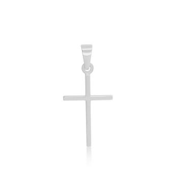 Pendentif croix en or blanc 750, 25x12mm