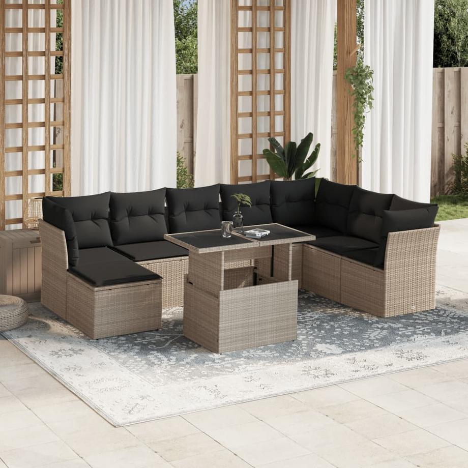 VidaXL set divano da giardino Polirattan  