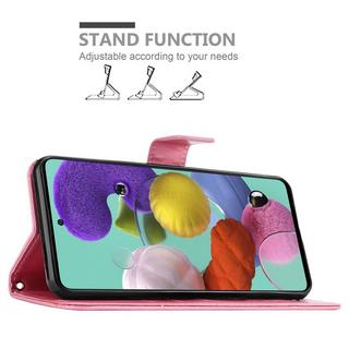 Cadorabo  Housse compatible avec Samsung Galaxy A51 5G - Coque de protection au design floral avec fermeture magnétique, fonction de support et emplacements pour cartes 