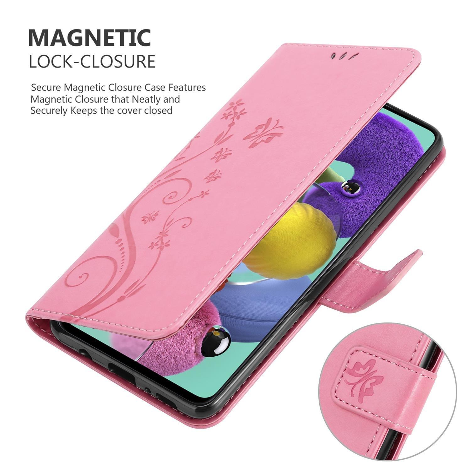 Cadorabo  Housse compatible avec Samsung Galaxy A51 5G - Coque de protection au design floral avec fermeture magnétique, fonction de support et emplacements pour cartes 