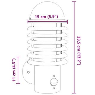 VidaXL applique da parete per esterni Acciaio inossidabile  