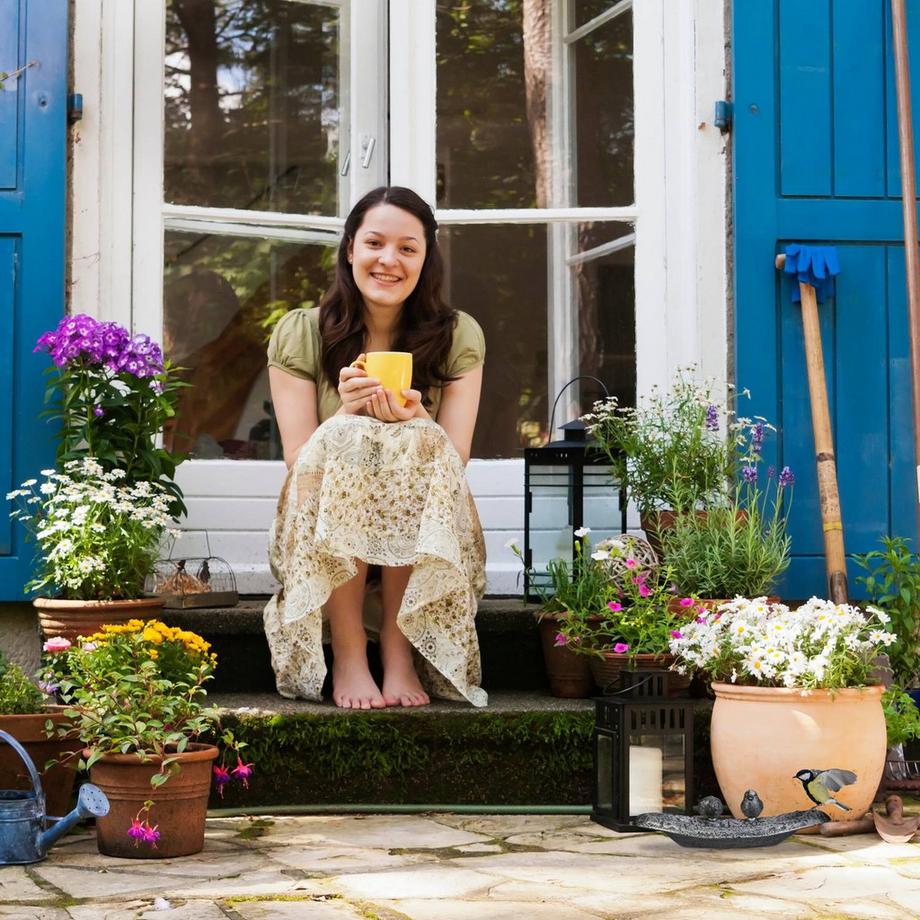 B2X  Vogelbad aus Gusseisen mit Vögeln 