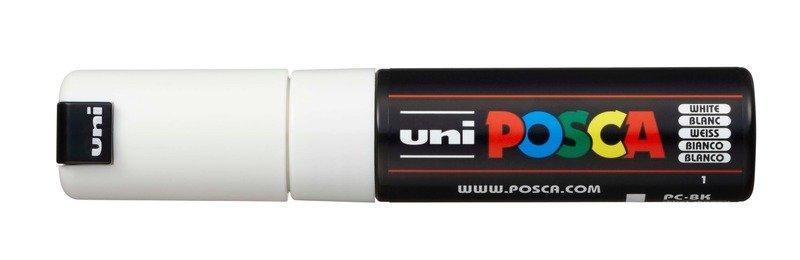 uni-ball UNI-BALL Posca Marker 8mm PC-8K WHITE weiss, Keilspitze  