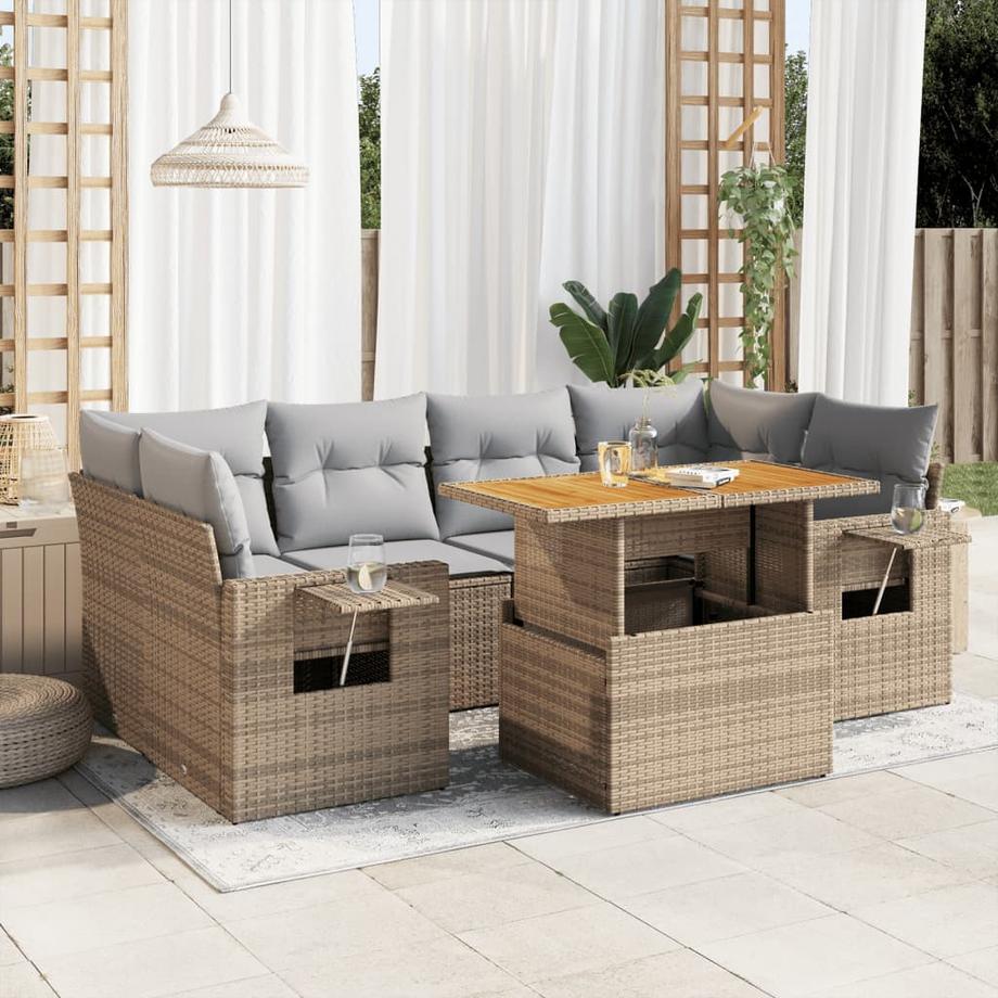 VidaXL Ensemble de canapés de jardin rotin synthétique  