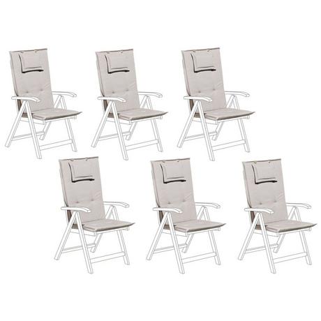 Beliani Set di 6 Cuscini Schiena/Seduta en Poliestere Scandinavo JAVA/AMANTEA  