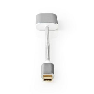 Nedis  Adaptateur USB-C™ | USB 3.2 Gen 1 | USB-C™ mâle | Mini DisplayPort femelle | Alimentation électrique | 0,20 m | Rond | Plaqué or | Tressé / Nylon | Argent | Boîte avec fenêtre couverte. 