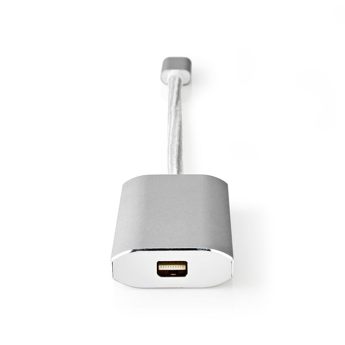 Nedis  Adattatore USB-C™ | USB 3.2 Gen 1 | USB-C™ Maschio | Mini DisplayPort Femmina | Consegna dell'alimentazione | 0,20 m | Rotondo | Placcato oro | Intrecciato / Nylon | Argento | Scatola con finestra coperta. 