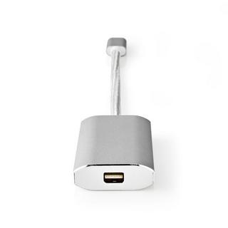 Nedis  Adattatore USB-C™ | USB 3.2 Gen 1 | USB-C™ Maschio | Mini DisplayPort Femmina | Consegna dell'alimentazione | 0,20 m | Rotondo | Placcato oro | Intrecciato / Nylon | Argento | Scatola con finestra coperta. 