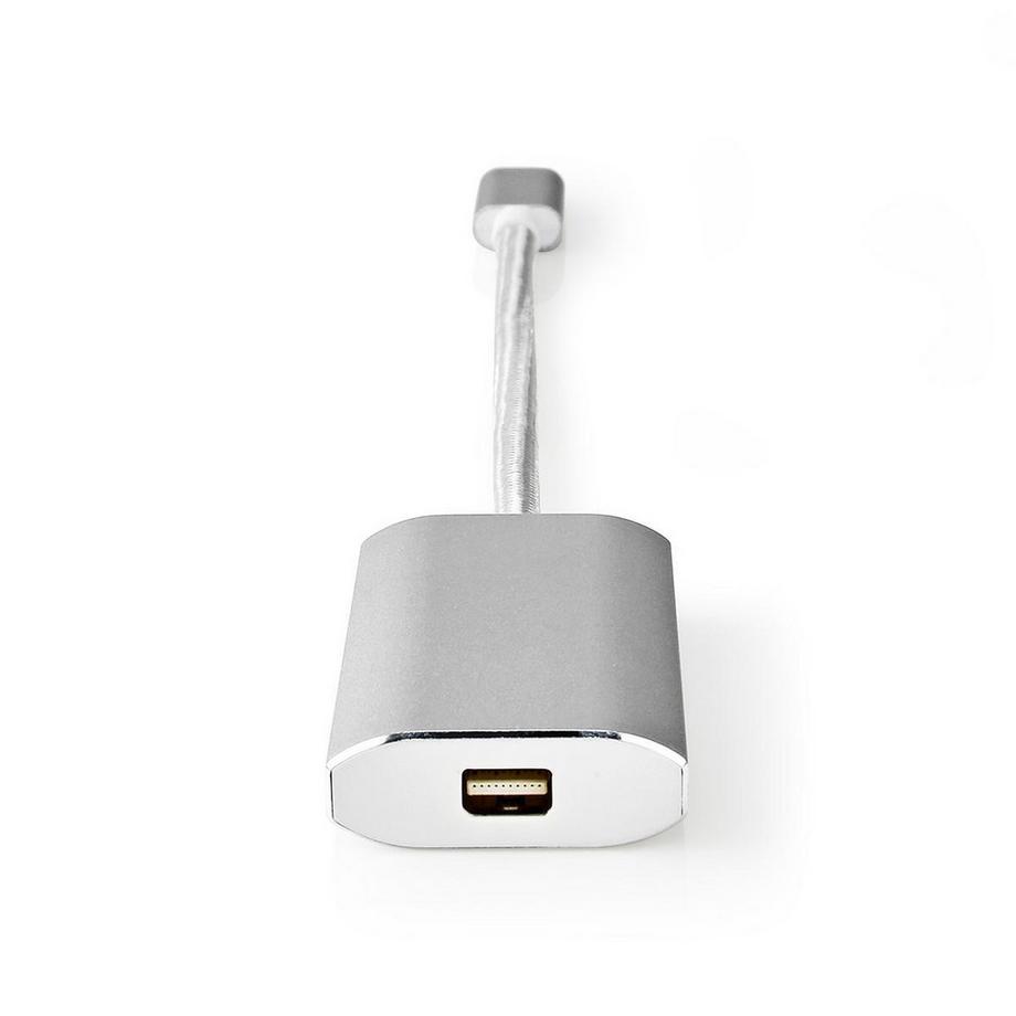 Nedis  Adattatore USB-C™ | USB 3.2 Gen 1 | USB-C™ Maschio | Mini DisplayPort Femmina | Consegna dell'alimentazione | 0,20 m | Rotondo | Placcato oro | Intrecciato / Nylon | Argento | Scatola con finestra coperta. 