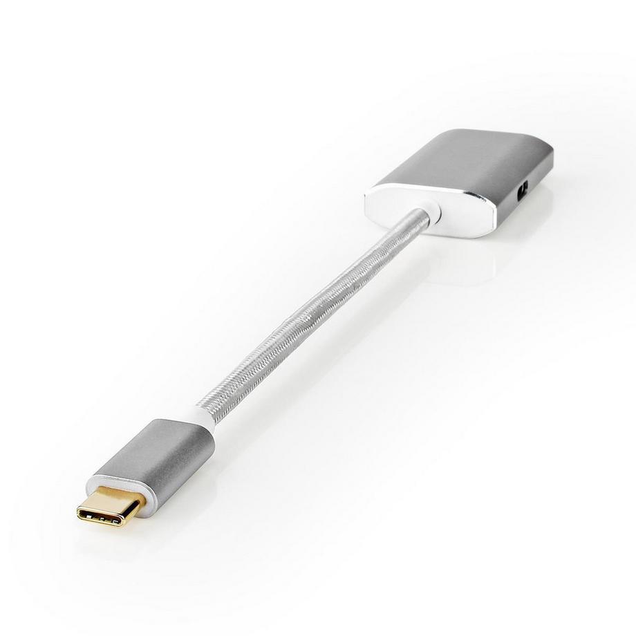 Nedis  Adattatore USB-C™ | USB 3.2 Gen 1 | USB-C™ Maschio | Mini DisplayPort Femmina | Consegna dell'alimentazione | 0,20 m | Rotondo | Placcato oro | Intrecciato / Nylon | Argento | Scatola con finestra coperta. 