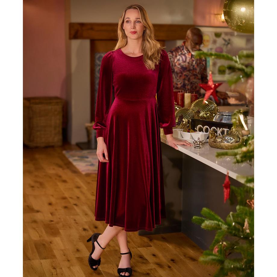 Joe Browns Robe Midi en Velours Extensible  