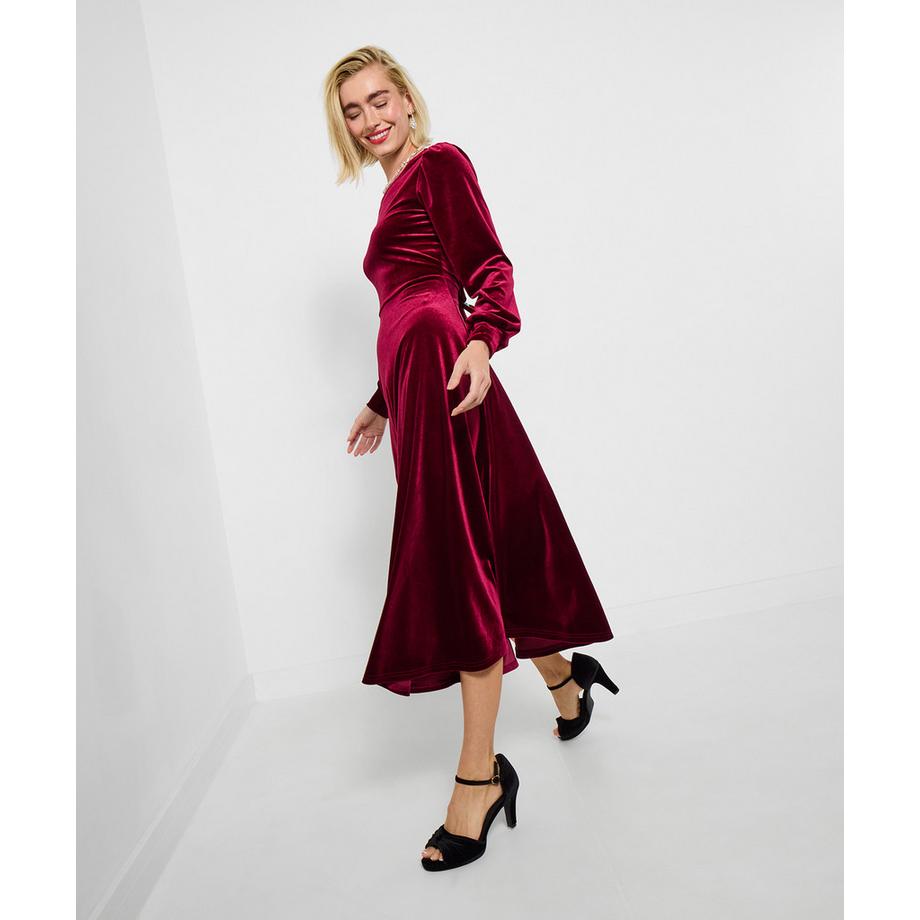 Joe Browns Robe Midi en Velours Extensible  