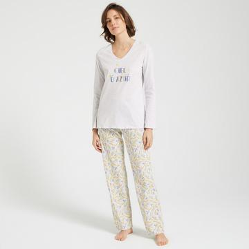 Jersey-Pyjama mit langen Ärmeln