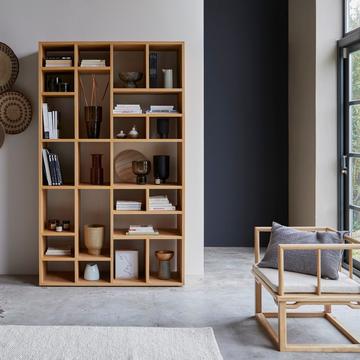 Libreria alta in legno di quercia Eyota