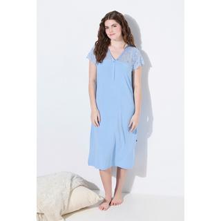 Ulla Popken Camicia da notte Pizzo Scollo a V Mezze maniche di pizzo  