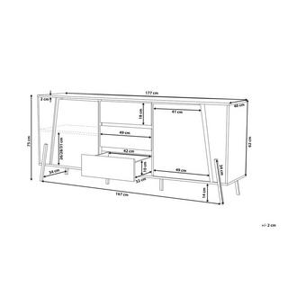 Beliani Sideboard aus Spanplatte Rustikal BLACKPOOL  