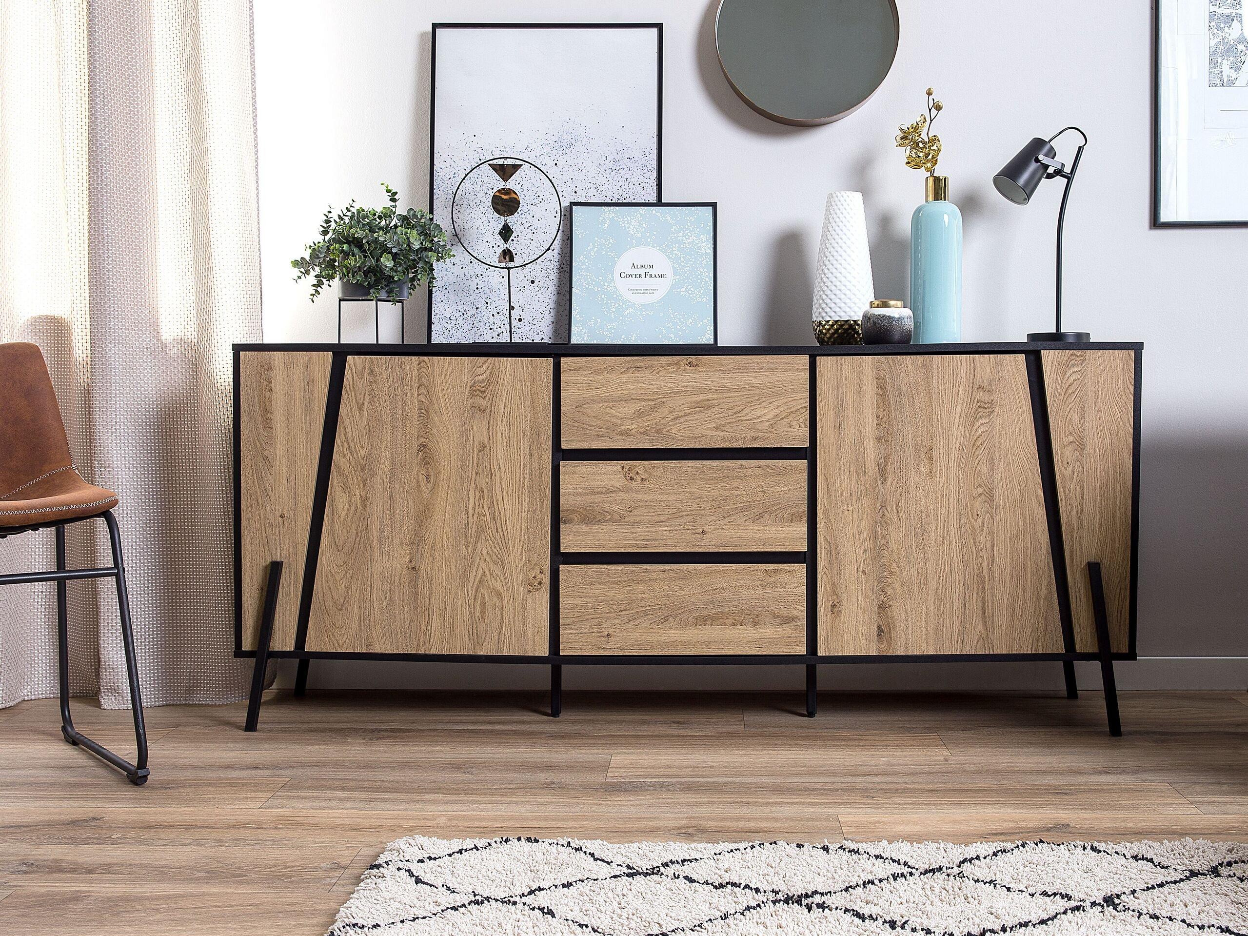 Beliani Sideboard aus Spanplatte Rustikal BLACKPOOL  