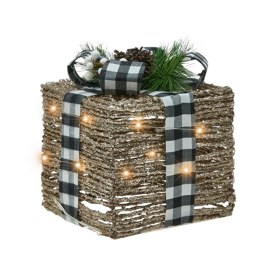 Beliani Lot de 3 décorations de Noël en Rotin Traditionnel ARRESKOV  