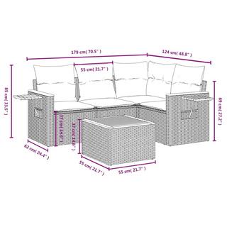 VidaXL Ensemble de canapés de jardin rotin synthétique  